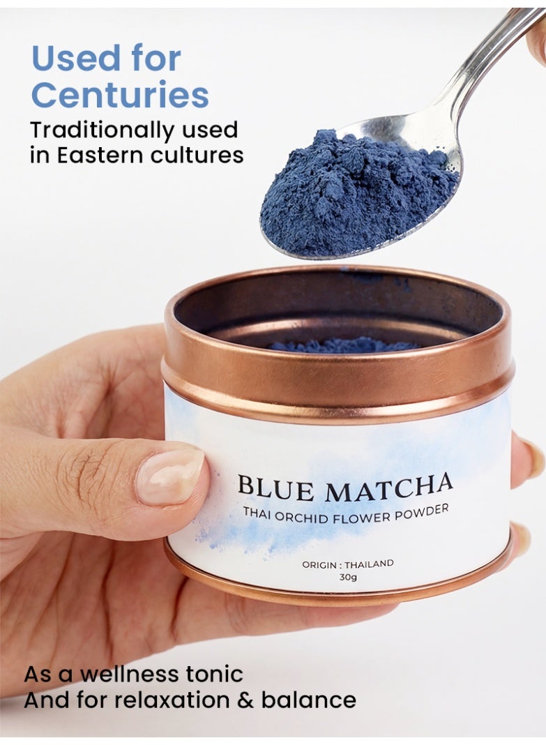 Tealand Matcha Blue Tea Butterfly Pea Tree Thai Orchid Flower Petal Powder 30g - Image 3